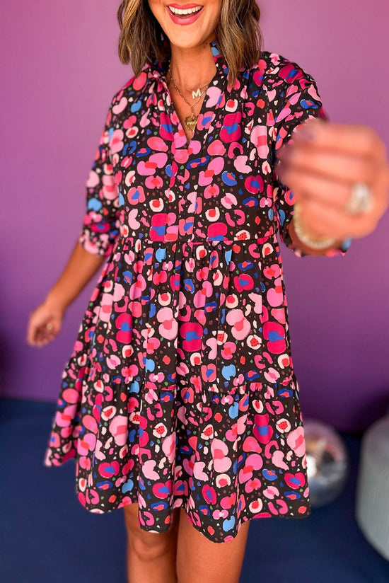 SSYS The Tatum Dress In Spotted Pink Animal, SSYS the label, ssys dress, must have dress, must have print, must have style, elevated style, elevated dress, mom style, shop style your senses by mallory fitzsimmons