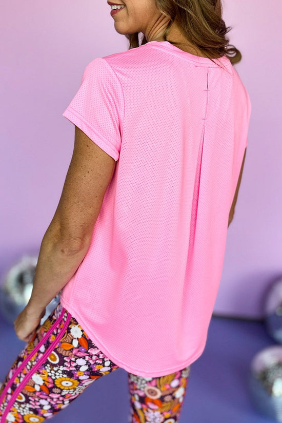 Load image into Gallery viewer, SSYS Bubblegum Pink Short Sleeve Active Top, athleisure, short sleeve top, elevated style, shop style your senses by mallory fitzsimmons
