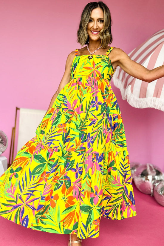 Karlie Yellow Tropical Printed Maxi Dress *FINAL SALE*