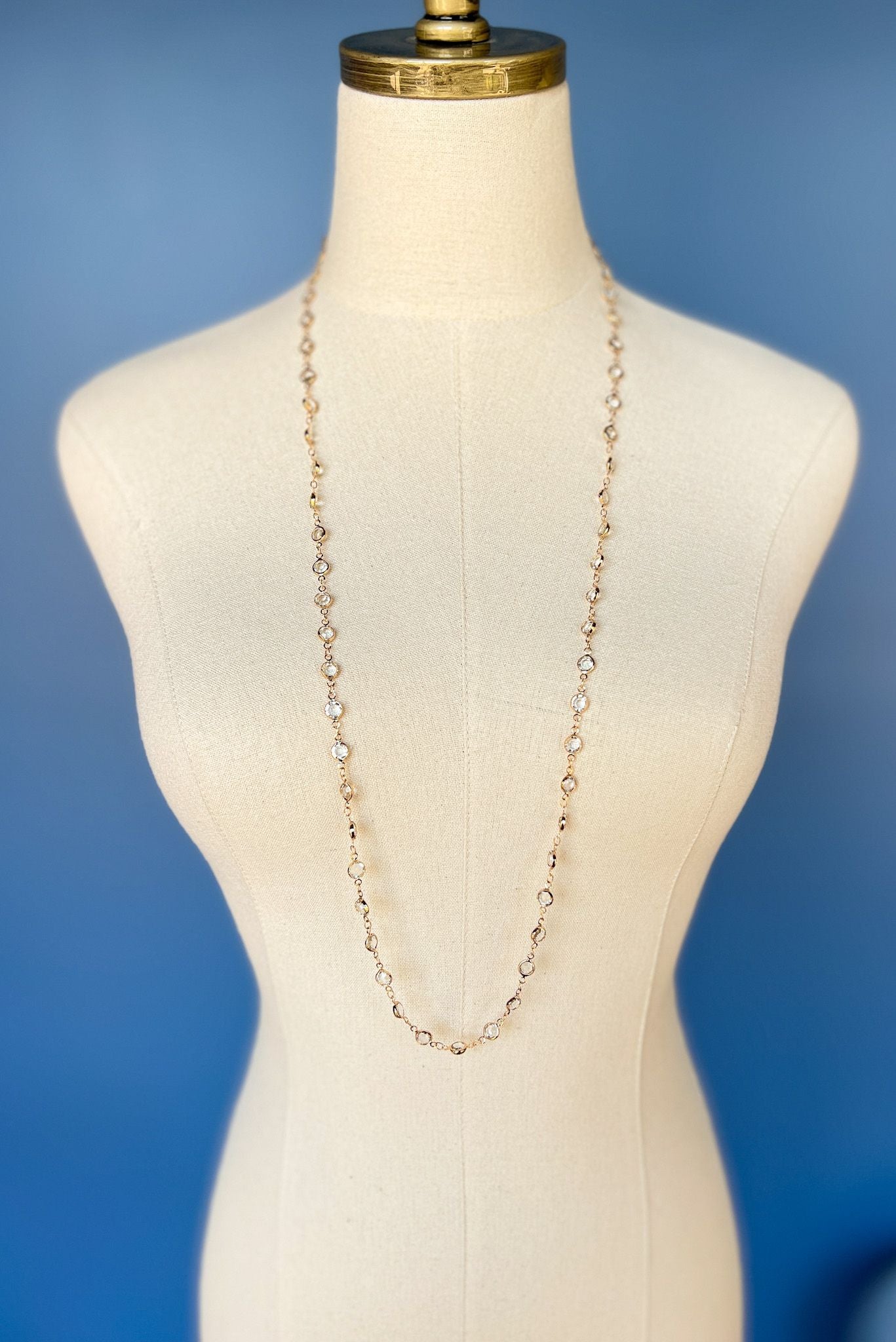  Gold Round Lucite Link Long Necklace, accessory, necklace, long necklace, shop style your senses by mallory fitzsimmons