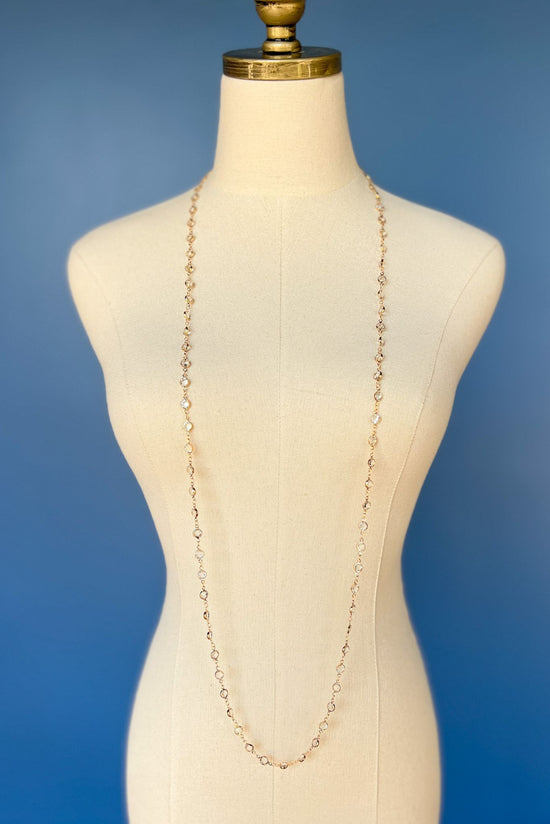 Load image into Gallery viewer,  Gold Round Lucite Link Longer Length Necklace, accessory, necklace, long necklace, shop style your senses by mallory fitzsimmons
