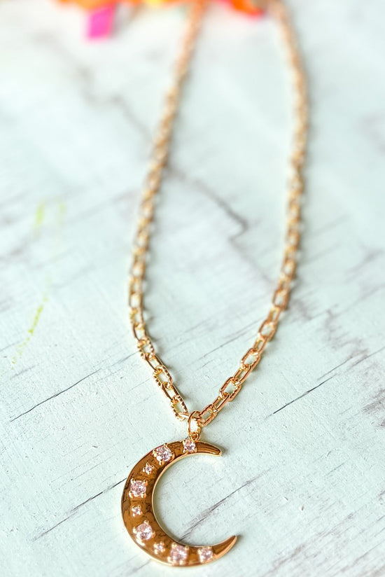 Load image into Gallery viewer, Gold Moon Chain Necklace
