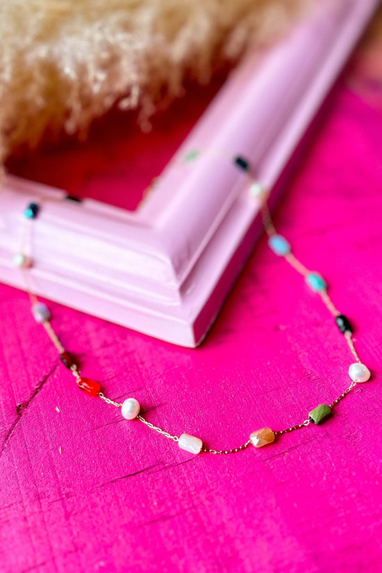  Multi Pearl Faceted Beaded Necklace, accessory, necklace, elevated necklace, shop style your senses by mallory fitzsimmons