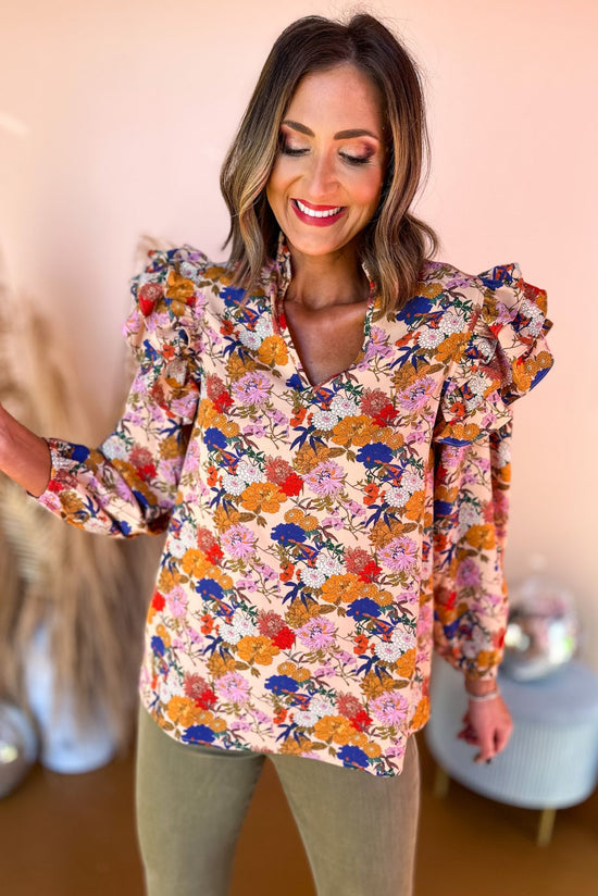 SSYS The Julia Top In Vintage Floral, SSYS the label, custom design, must have top, must have style, must have fall, fall collection, fall fashion, elevated style, elevated top, mom style, fall style, shop style your senses by mallory fitzsimmons