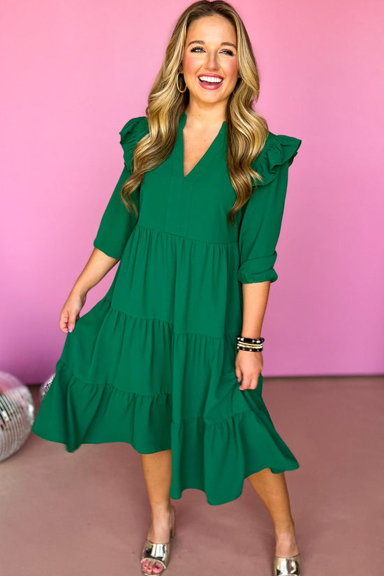SSYS The Morgan Dress In Forest Green, must have dress, must have style, elevated style, elevated dress, fall style, fall dress, shop style your senses by mallory fitzsimmons