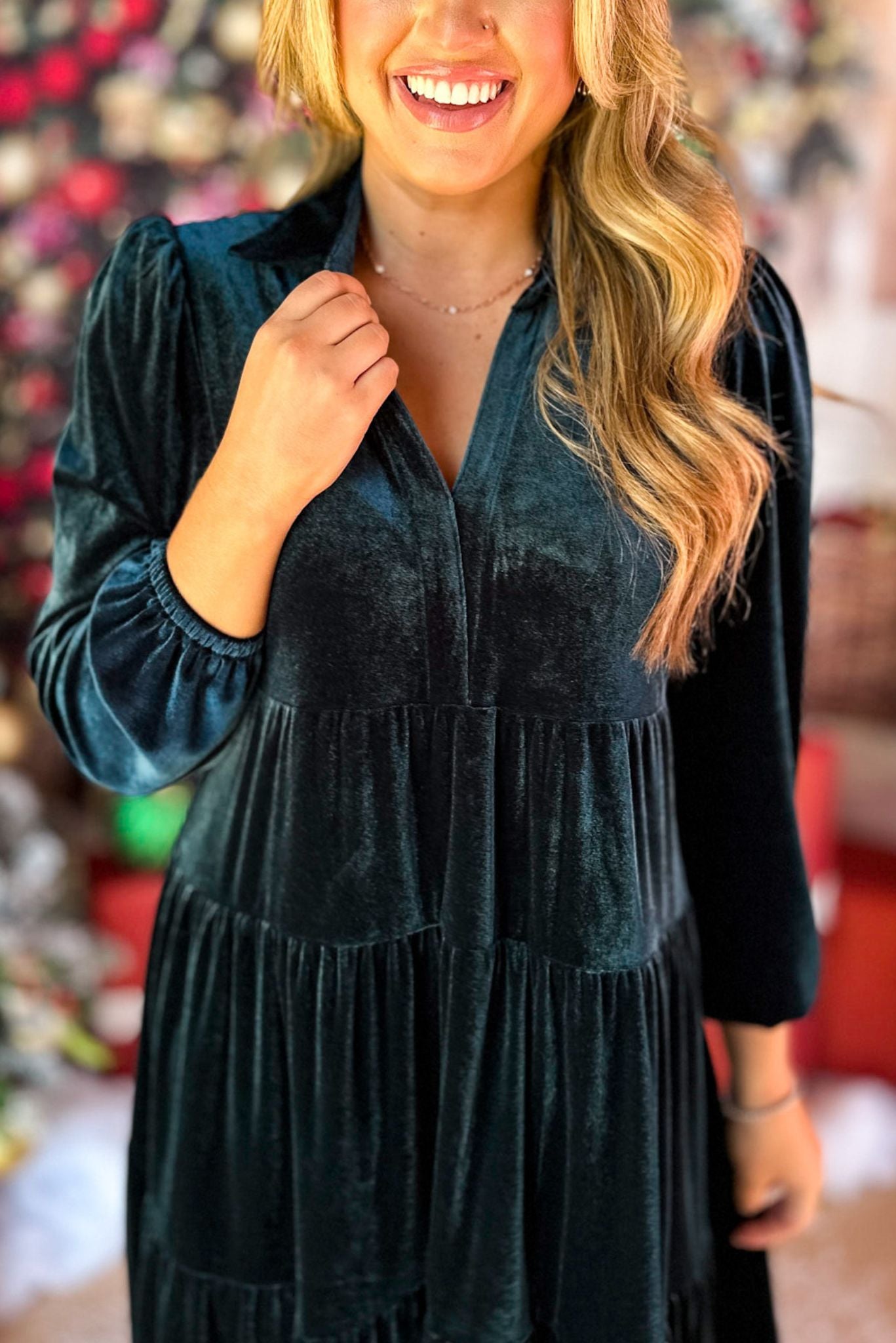 SSYS The Lillian Dress In Hunter Velvet, SSYS the label, ssys dress, must have dress, must have print, must have style, elevated style, elevated dress, mom style, shop style your senses by mallory fitzsimmons