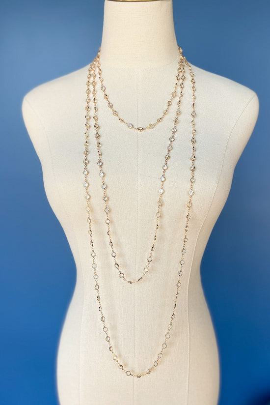 Gold Round Lucite Link Necklace