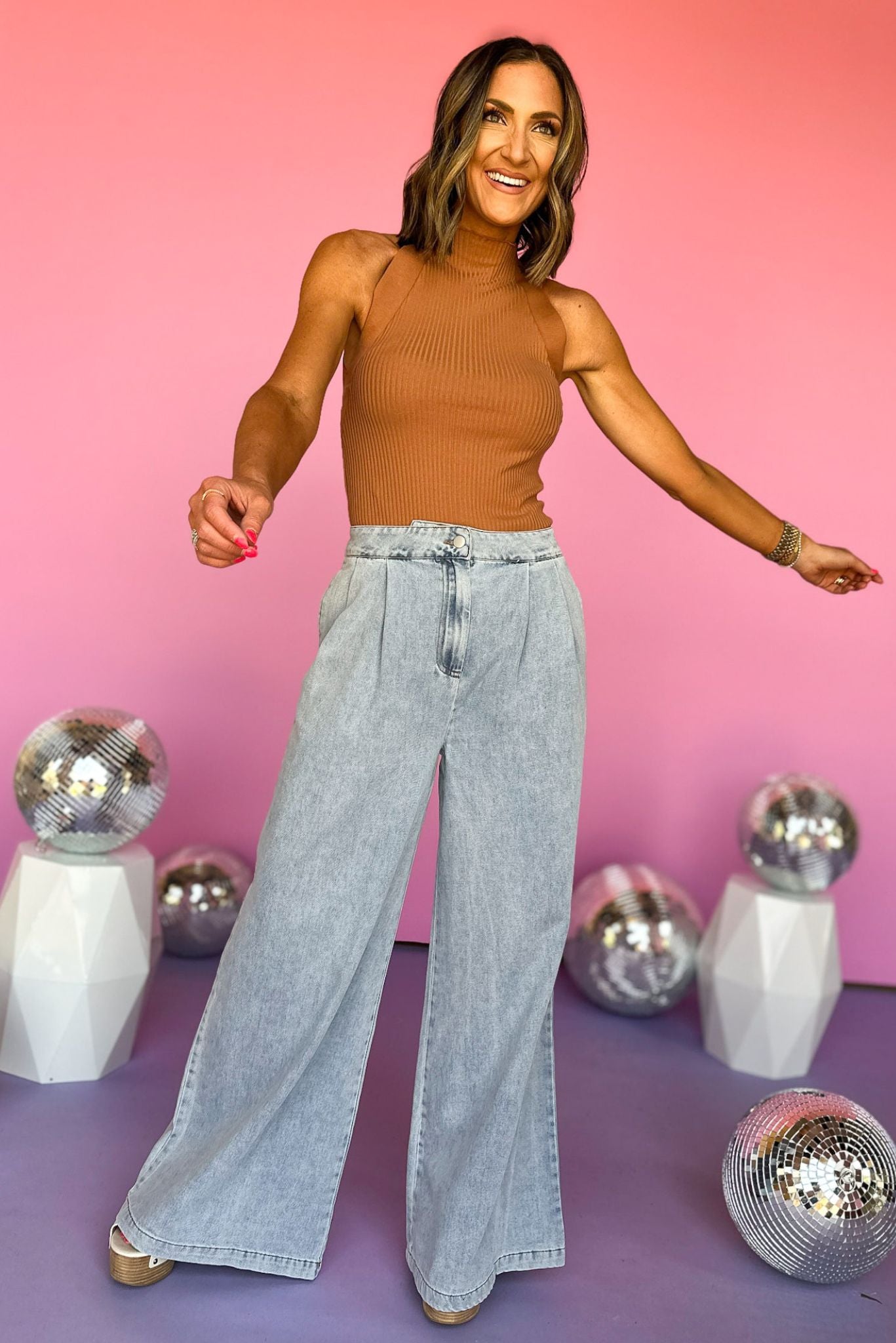 Blue Light Acid Washed High Rise Wide Leg Denim Pants, wide leg pants, must have denim, fall denim, trendy denim, must have pants, elevated style, mom style, shop style your senses by mallory fitzsimmons