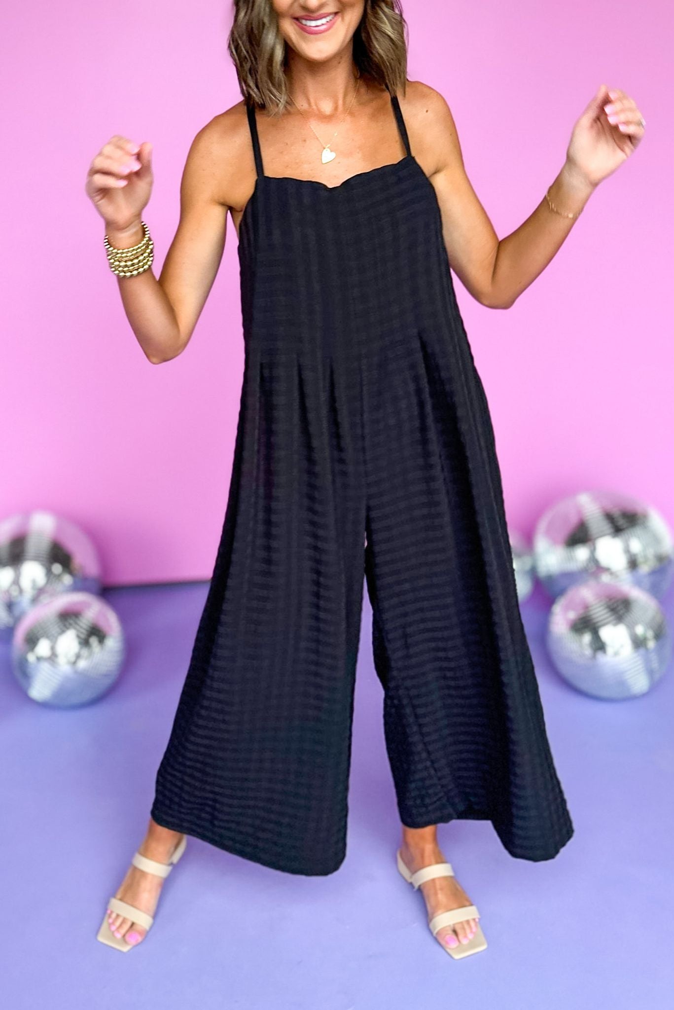 Black Button Side Wide Leg Jumpsuit, summer jumpsuit, summer style, elevated style, shop style your senses by mallory fitzsimmons