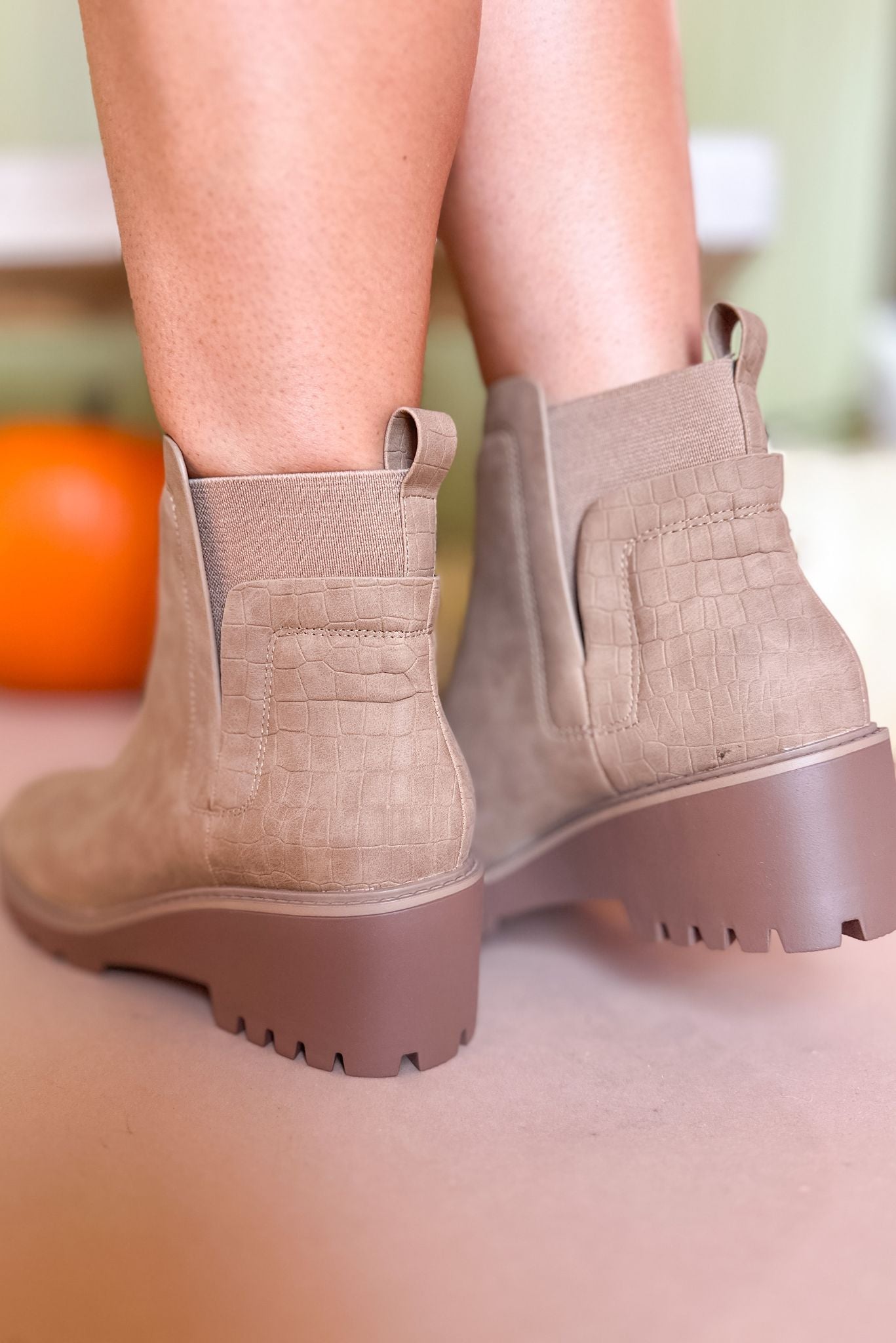Brown Micro Suede Pull On Lug Sole Bootie, must have bootie, must have shoe, fall bootie, elevated bootie, shop style your senses by mallory fitzsimmons