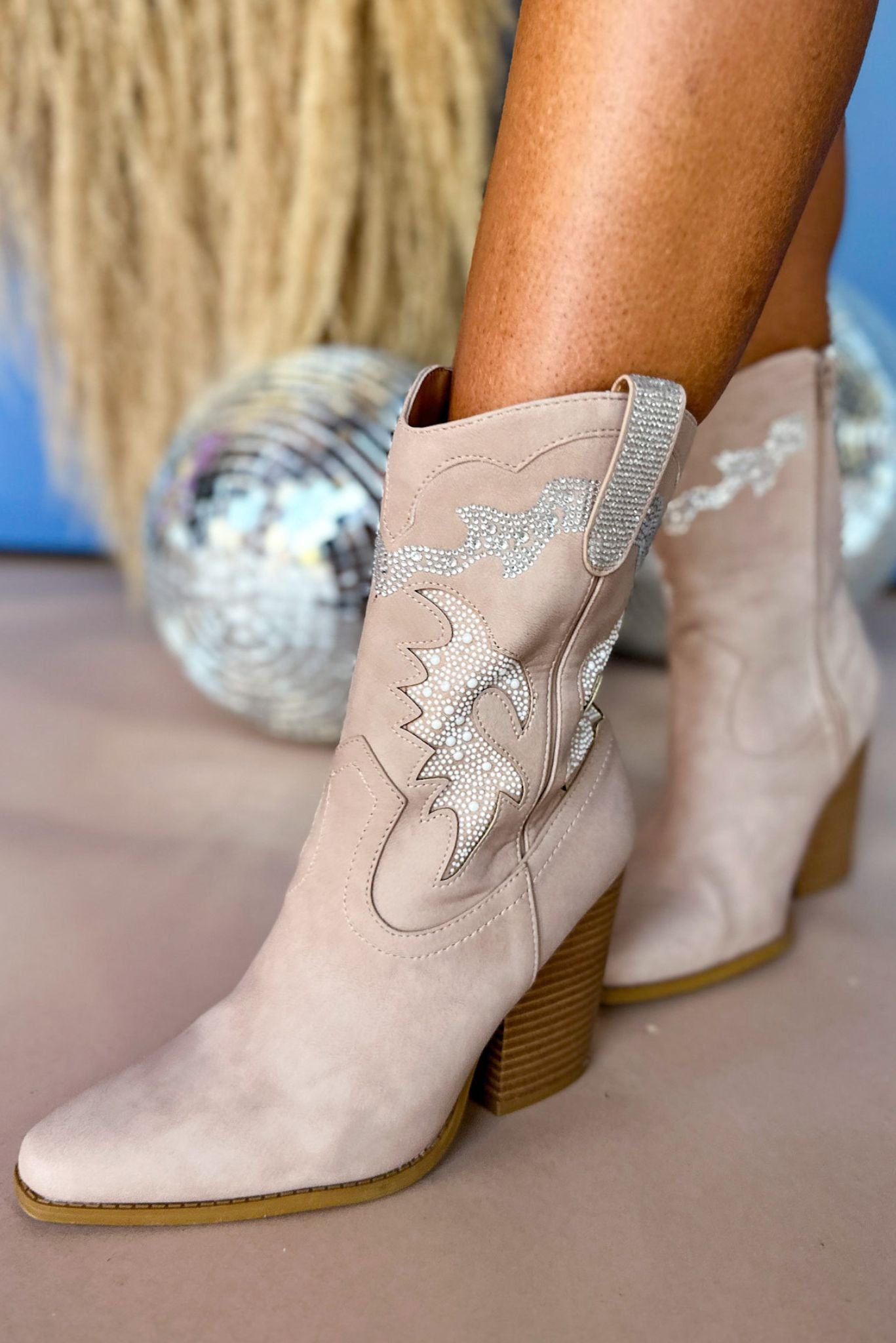 Blush Rhinestone Embellished Bootie, elevated style, rhinestone booties, shop style your senses by mallory fitzsimmons