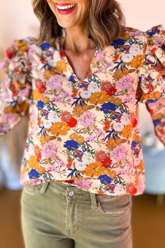 SSYS The Julia Top In Vintage Floral, SSYS the label, custom design, must have top, must have style, must have fall, fall collection, fall fashion, elevated style, elevated top, mom style, fall style, shop style your senses by mallory fitzsimmons