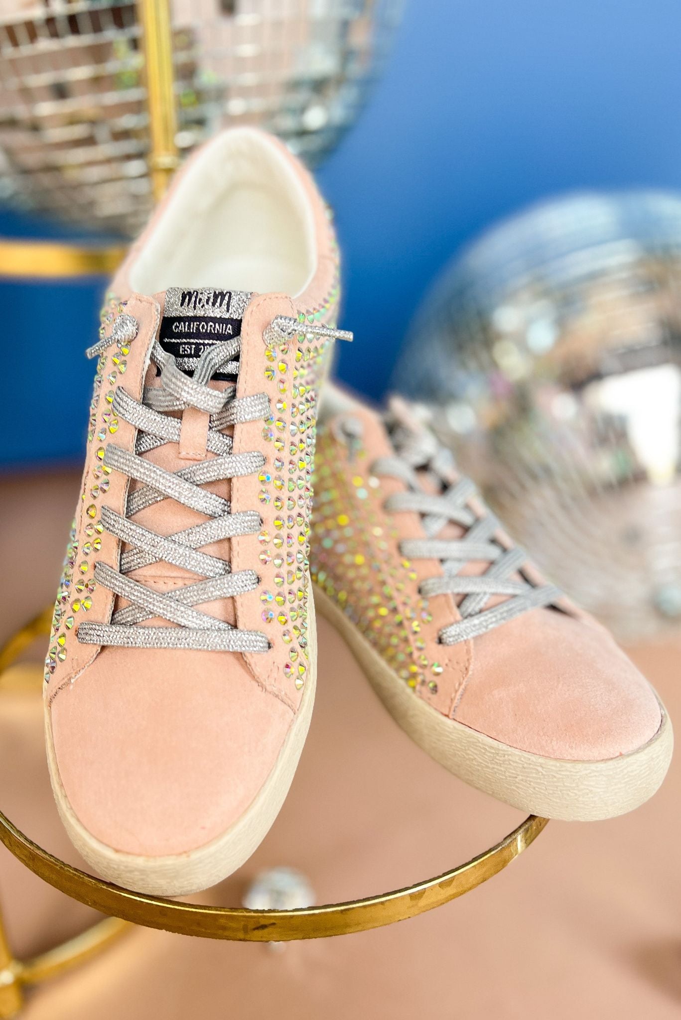 Pink Crystal Embellished Star Sneaker