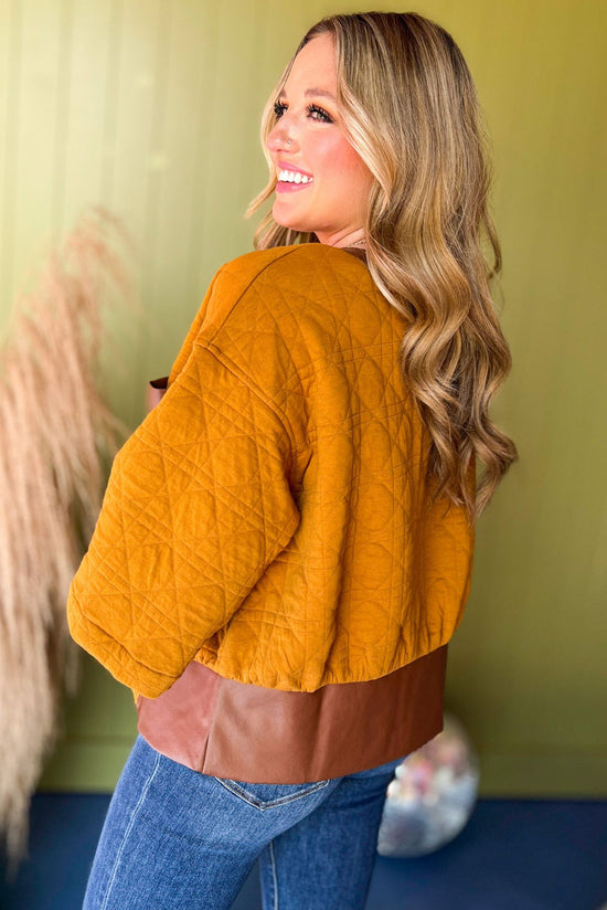 Tan Quilted Leather Detail Jacket, must have jacket, must have style, must have fall, fall collection, fall fashion, elevated style, elevated jacket, mom style, fall style, shop style your senses by mallory fitzsimmons