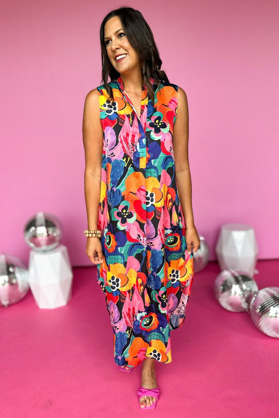 SSYS The Gwen Dress In Bold floral, midi dress, collar detail, easy fit, summer look, custom dress, ssys, shop style your senses by mallory fitzsimmons