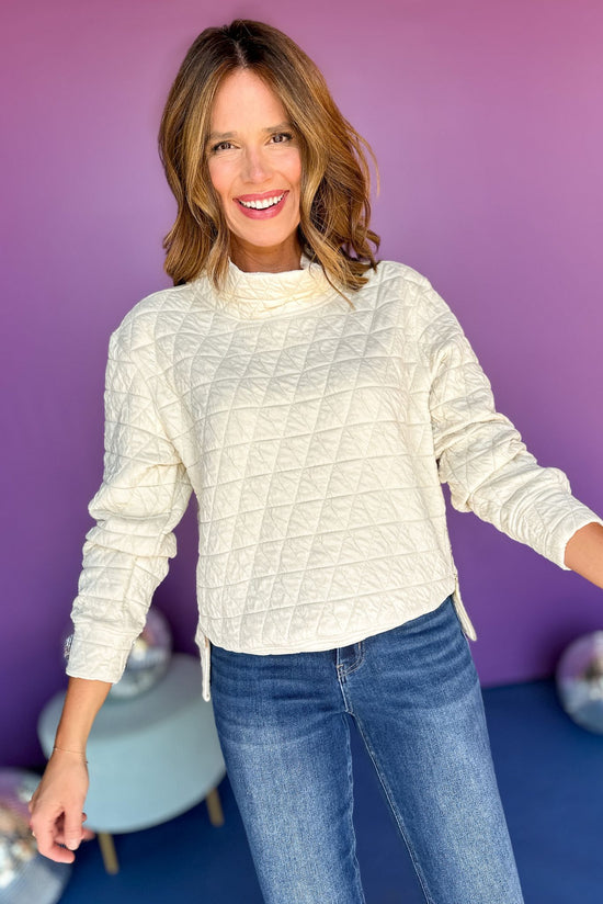 SSYS The Ava Top In Ivory, ssys the label, ssys pullover, must have pullover, must have style, must have fall, fall fashion, fall style, elevated style, elevated pullover, mom style, quilted style, shop style your senses by mallory fitzsimmons