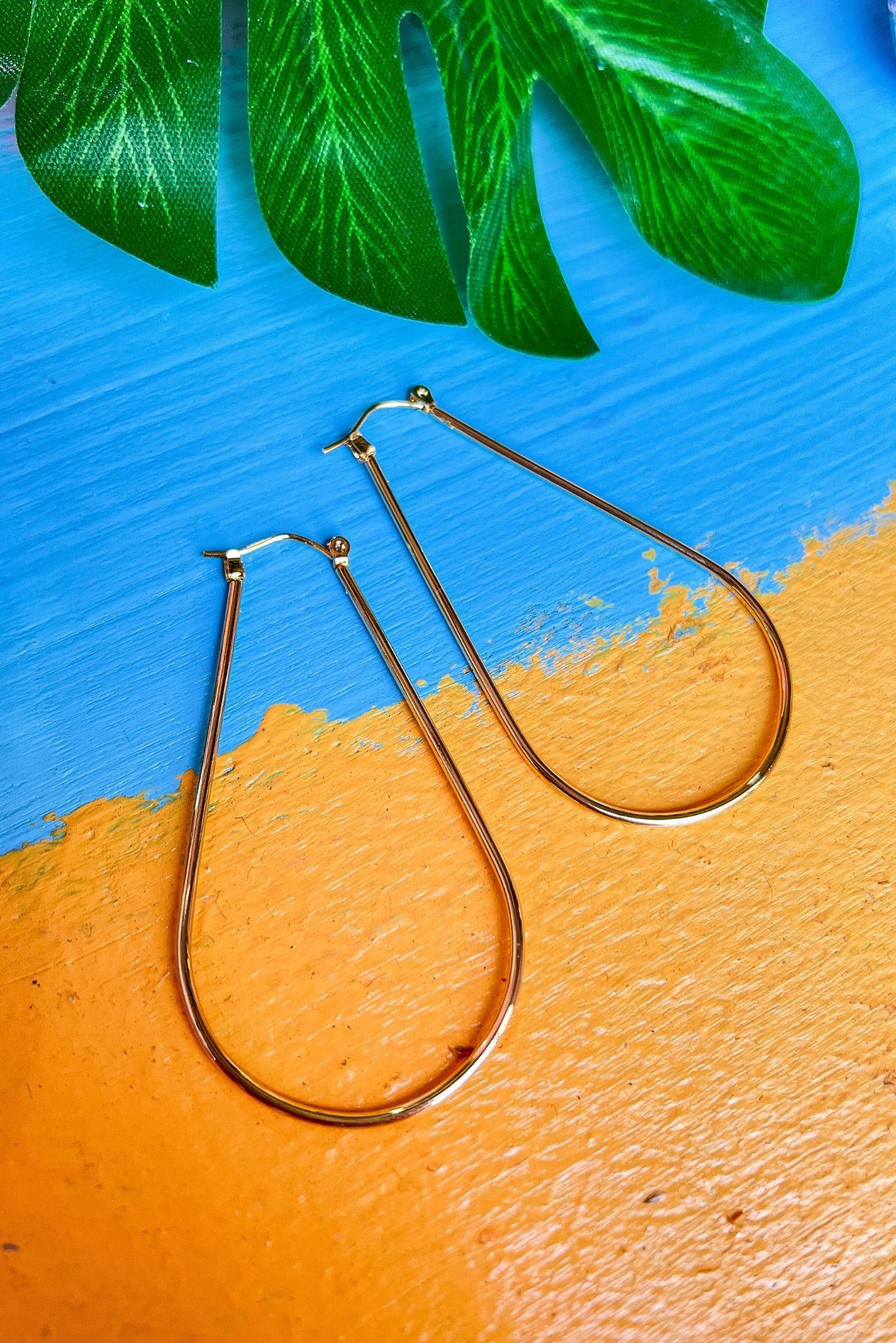  Gold Teardrop Hoop Pin Catch Earrings, accessoires, earrings, shop style your senses by mallory fitzsimmons