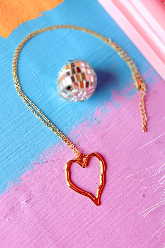  Gold Heart Outline Necklace, accessory, necklace, must have accessory, shop style your senses by mallory fitzsimmons