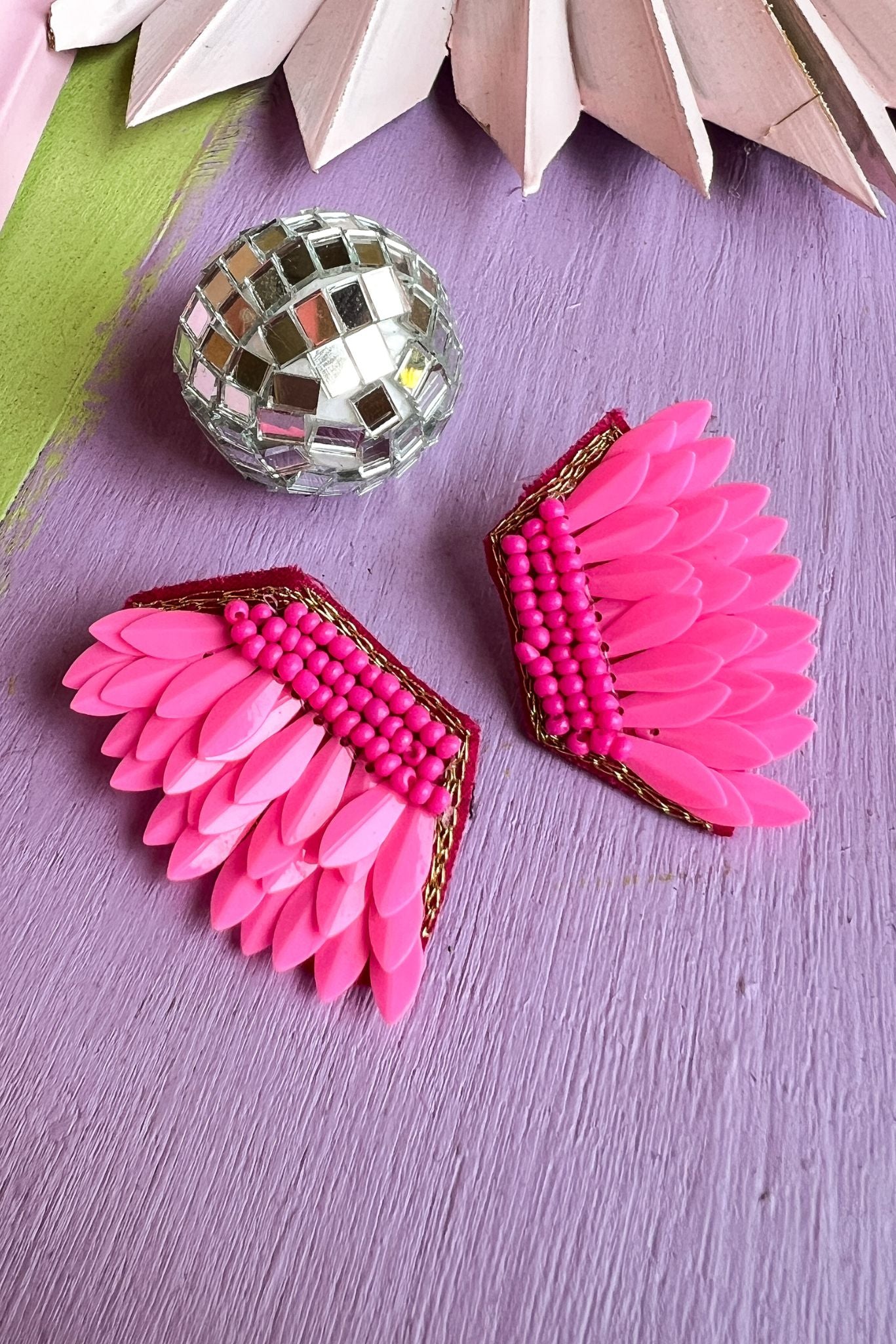  Pink Felt Back Boho Fringe Beaded Earrings, accessories, earrings, shop style your senses by mallory fitzsimmons