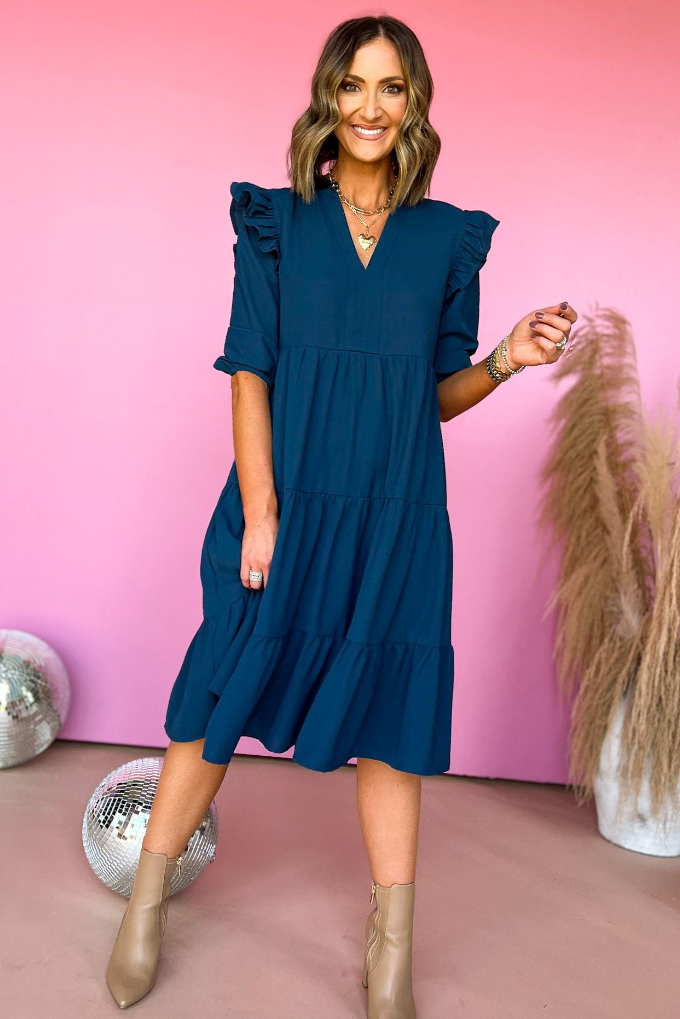 SSYS The Morgan Dress In Navy, SSYS the label, elevated style, elevated dress, must have dress, must have style, fall style, fall dress, fall must have, church dress, shop style your senses by mallory fitzsimmons