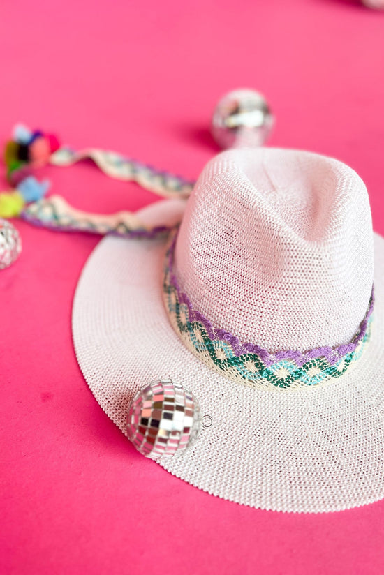 Lavender Colorful Crochet Tassel Hat Band, accessory, hat band, shop style your senses by mallory fitzsimmons