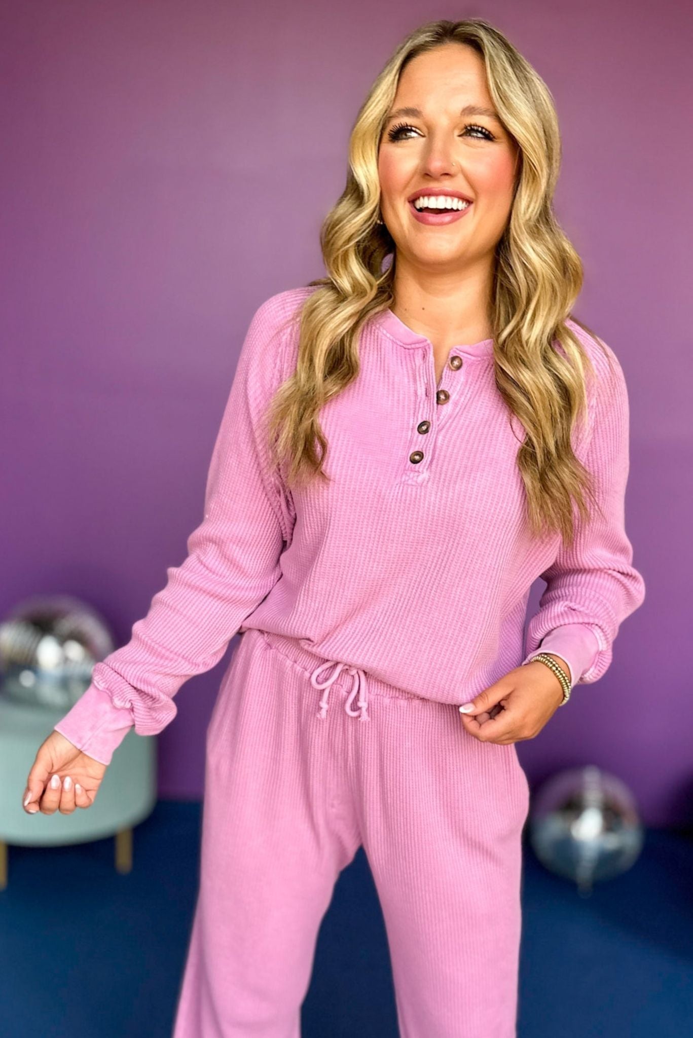 Purple Waffle Knit Raglan Sleeve Henley Top, must have top, must have style, must have fall, fall collection, fall fashion, elevated style, elevated top, mom style, fall style, shop style your senses by mallory fitzsimmons