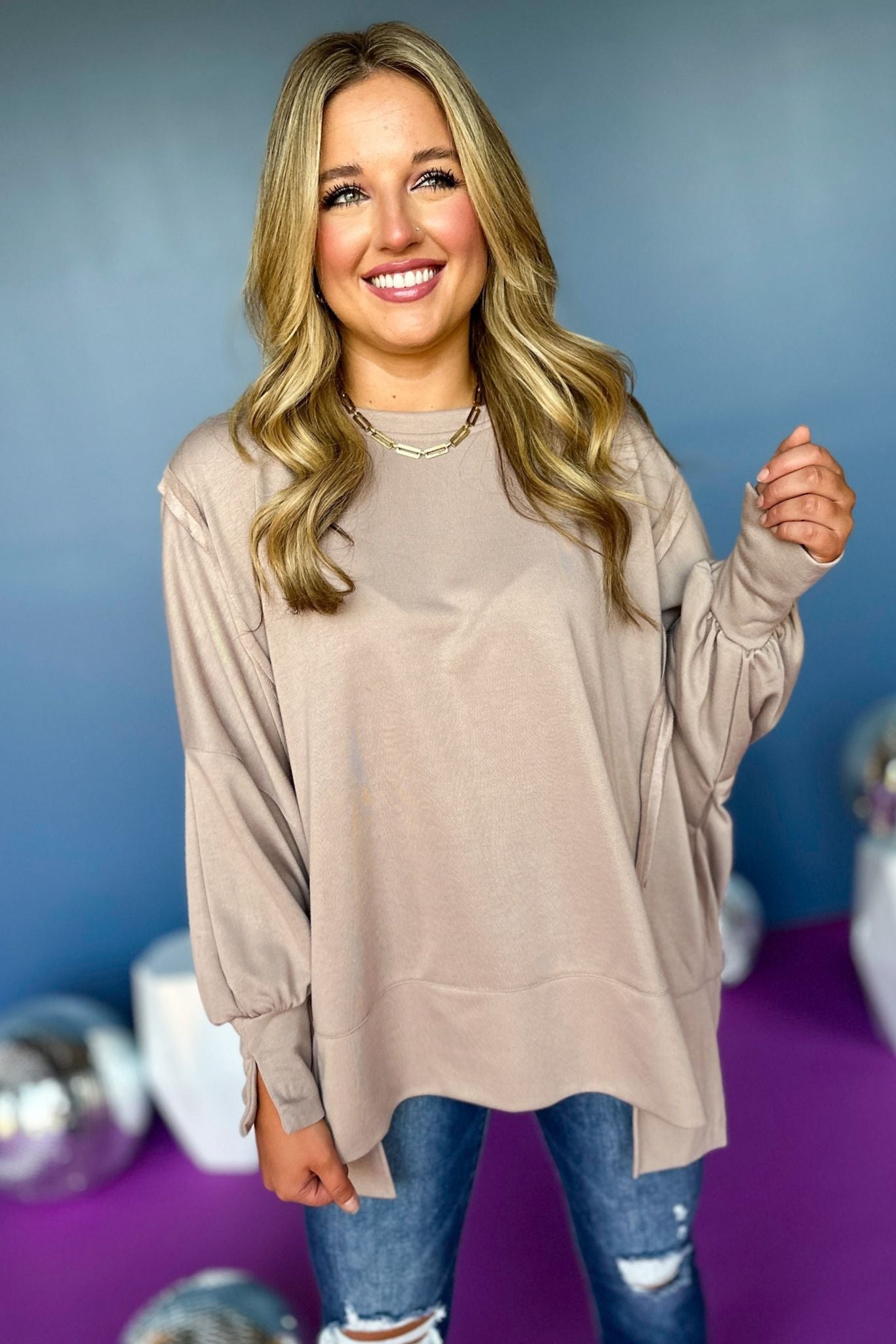 Mocha Round Neck Drop Shoulder Knit Pullover, must have top, must have style, must have fall, fall collection, fall fashion, elevated style, elevated top, mom style, fall style, shop style your senses by mallory fitzsimmons