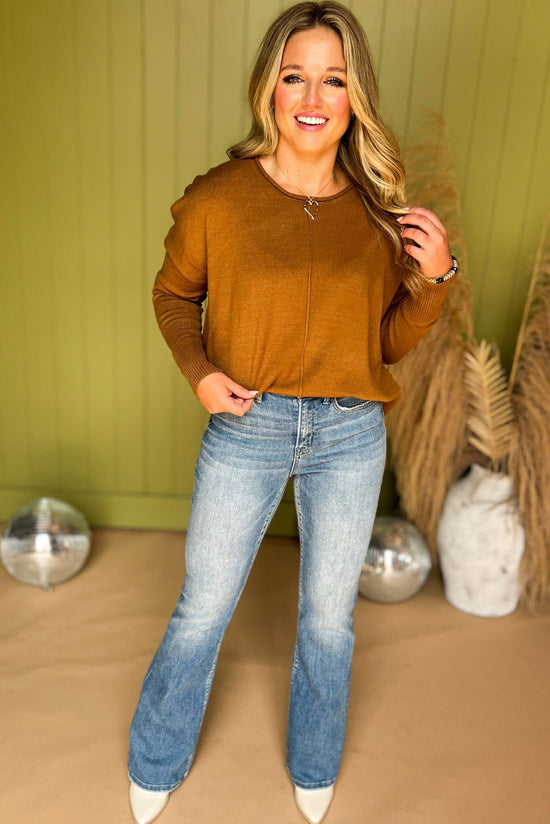 Brown Drop Shoulder Ribbed Edge Sweater, must have sweater, must have style, must have fall, fall collection, fall fashion, elevated style, elevated sweater, mom style, fall style, shop style your senses by mallory fitzsimmons