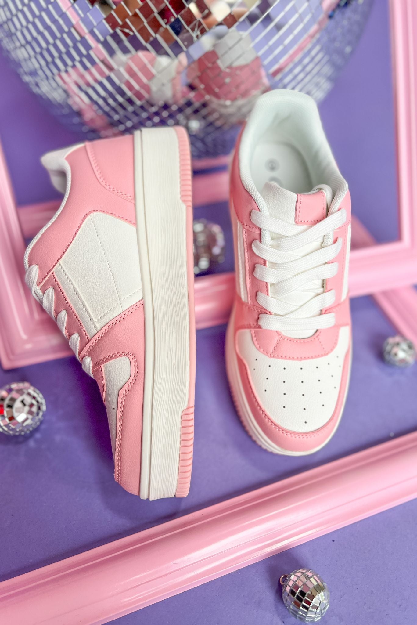 Pink White Low Top Sneakers *FINAL SALE*