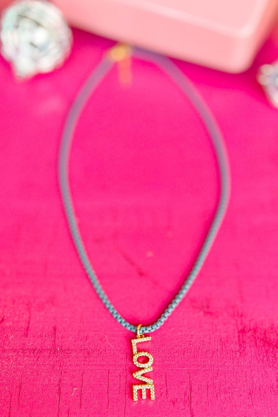 SSYS Grey Blue Love Acrylic Dainty Necklace, love, acrylic, layered look, everyday wear, must have, shop style your senses by mallory fitzsimmons