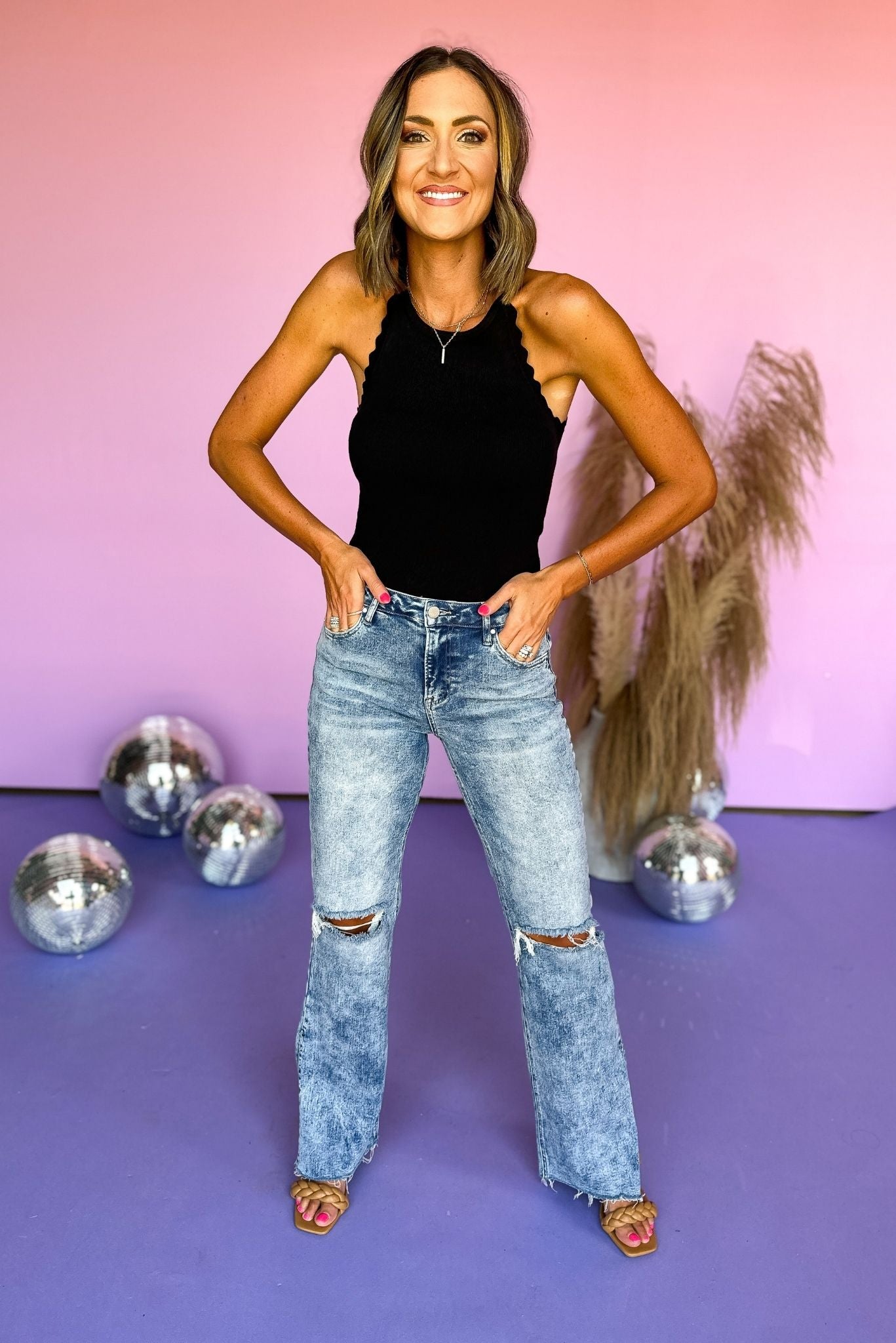 Total Appeal High Rise Distressed Risen Ombre Straight Leg Jeans