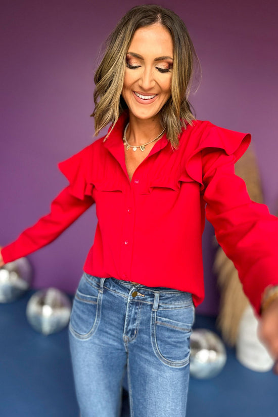 SSYS The Ashley Top In Red, must have top, must have style, must have fall, fall collection, fall fashion, elevated style, elevated top, mom style, fall style, shop style your senses by mallory fitzsimmons
