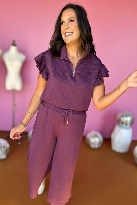 SSYS The Claire Set In Dark Plum,  ssys set, ssys the label, must have set, matching set, must have style, must have fall, fall fashion, fall matching set, elevated style, mom style, shop style your senses by mallory fitzsimmons