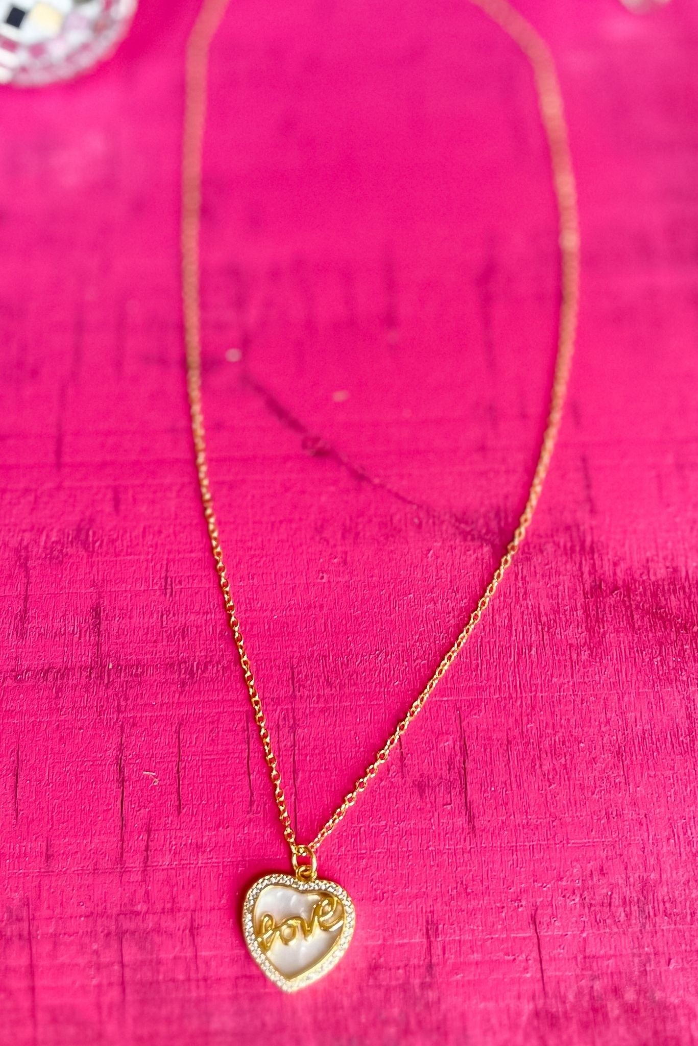 Load image into Gallery viewer, SSYS Gold Pearlescent Love Dainty Necklace
