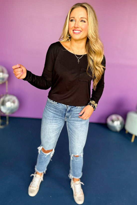 Black Boat Neck Long Sleeve Knit Top, elevated basic, must have basic, fall basic, must have fall, fall style, fall top, elevated style, mom style, affordable fashion, fall fashion, shop style your senses by mallory fitzsimmons