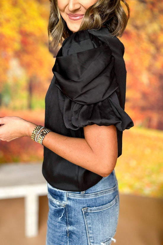 Black Ruffled Short Sleeve Top, must have top, must have style, must have fall, fall collection, fall fashion, elevated style, elevated top, mom style, fall style, shop style your senses by mallory fitzsimmons