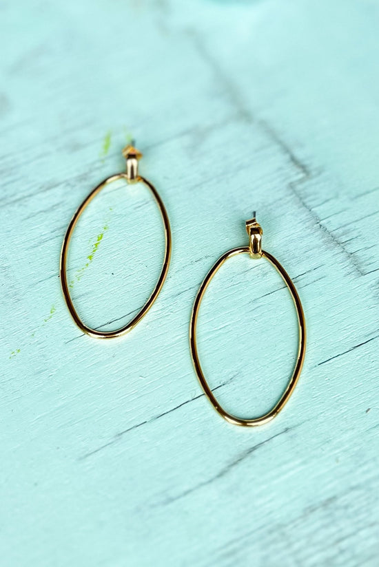 Load image into Gallery viewer, Gold Oval Dangle Earrings, Accessory, Earrings, Shop Style Your Senses by Mallory Fitzsimmons
