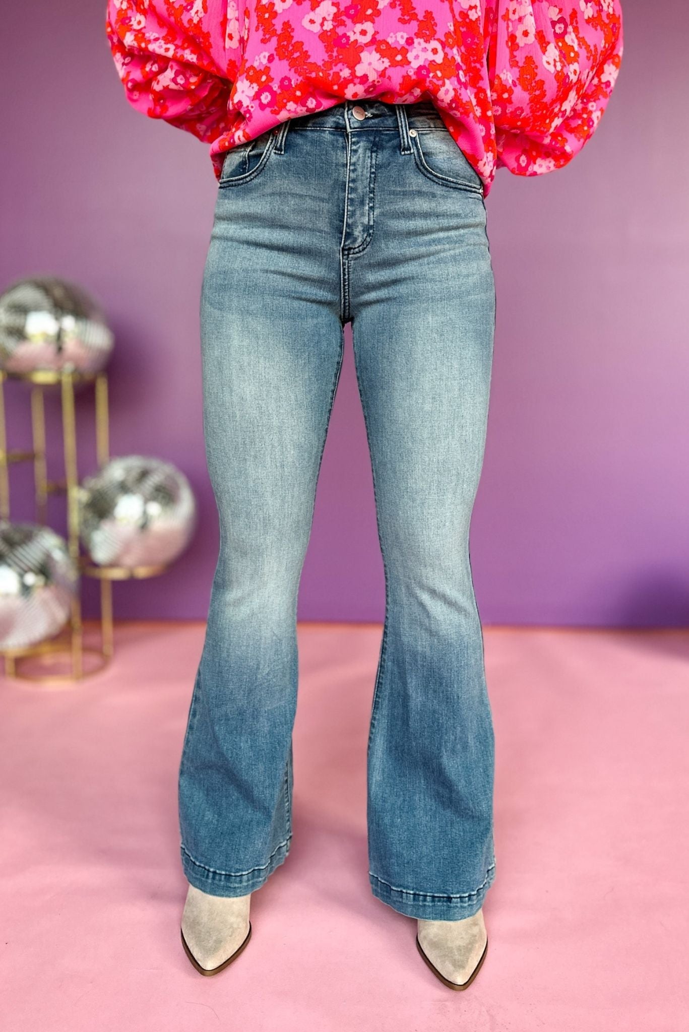 Medium Wash High Rise Wide Hem Flare Jeans, must have jeans, must have style, everyday jeans, denim jeans, fall style, fall fashion, shop style your senses by mallory fitzsimmons