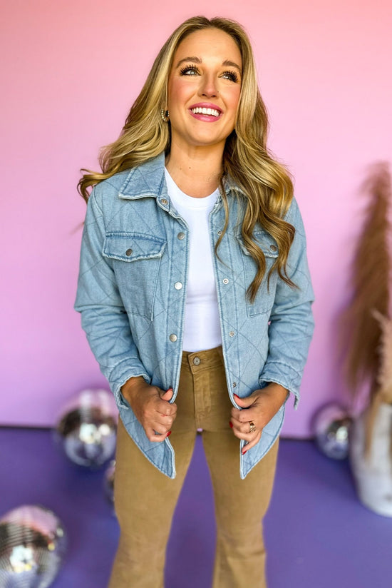  Light Wash Denim Quilted Jacket, denim jacket, must have, staple piece, quilted jacket, mom style, elevated style, shop style your senses by mallory fitzsimmons