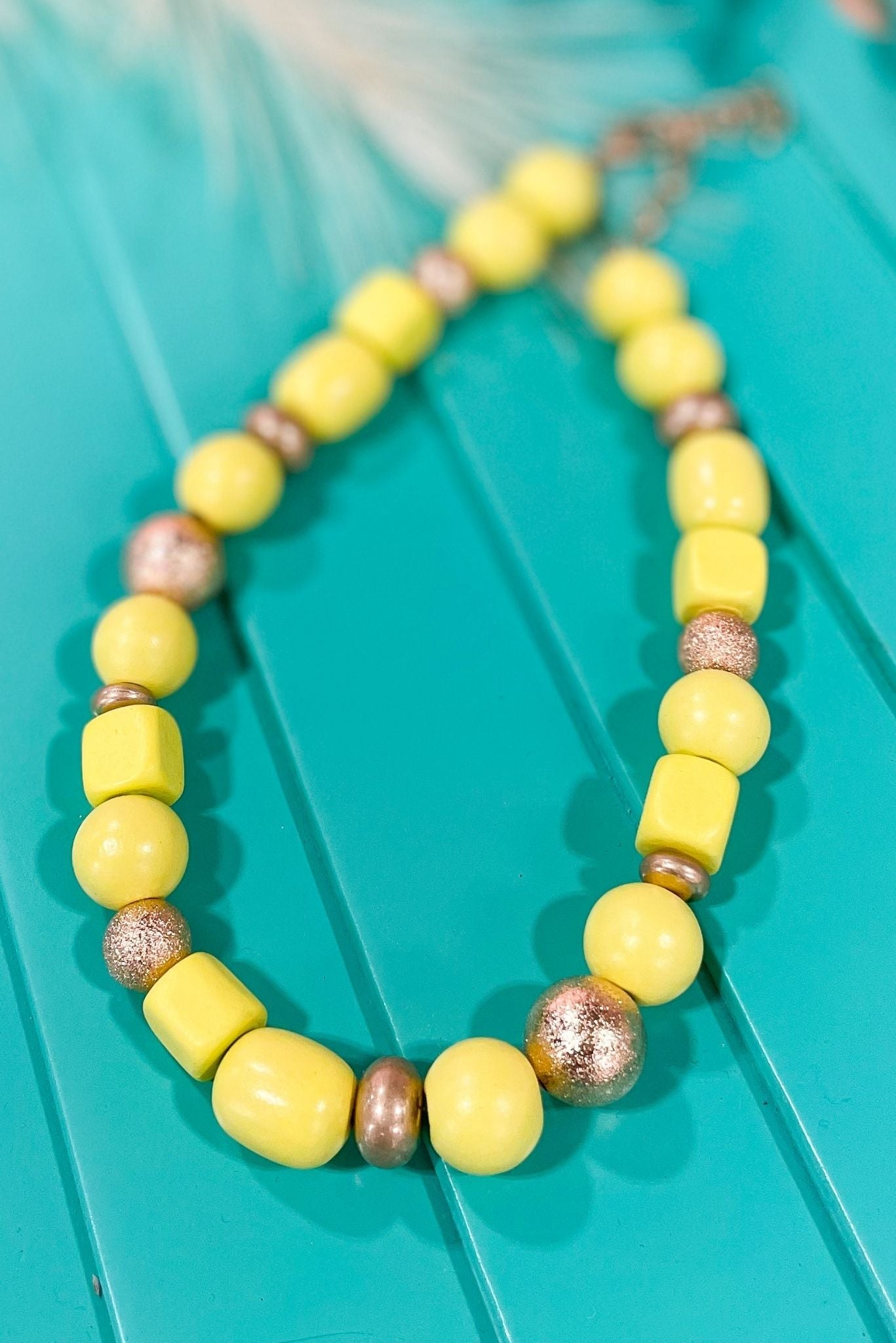 Yellow Gold Cube Bead Necklace, spring accessory, everyday wear, must have, elevated look, mom style, shop style your senses by mallory fitzsimmons