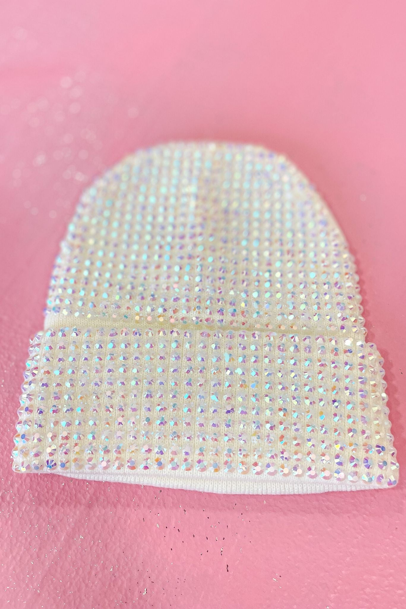 Load image into Gallery viewer, White Single Sided Studded Knit Beanie fall fashion, layers, must have, sweater weather, mom style, shop style your senses by mallory fitzsimmons
