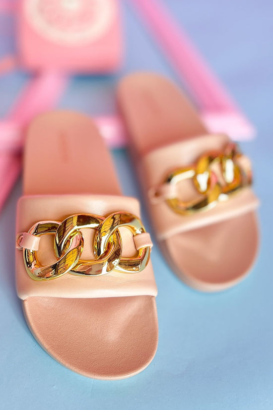 Beige Gold Chain Platform Slide Sandals *FINAL SALE*