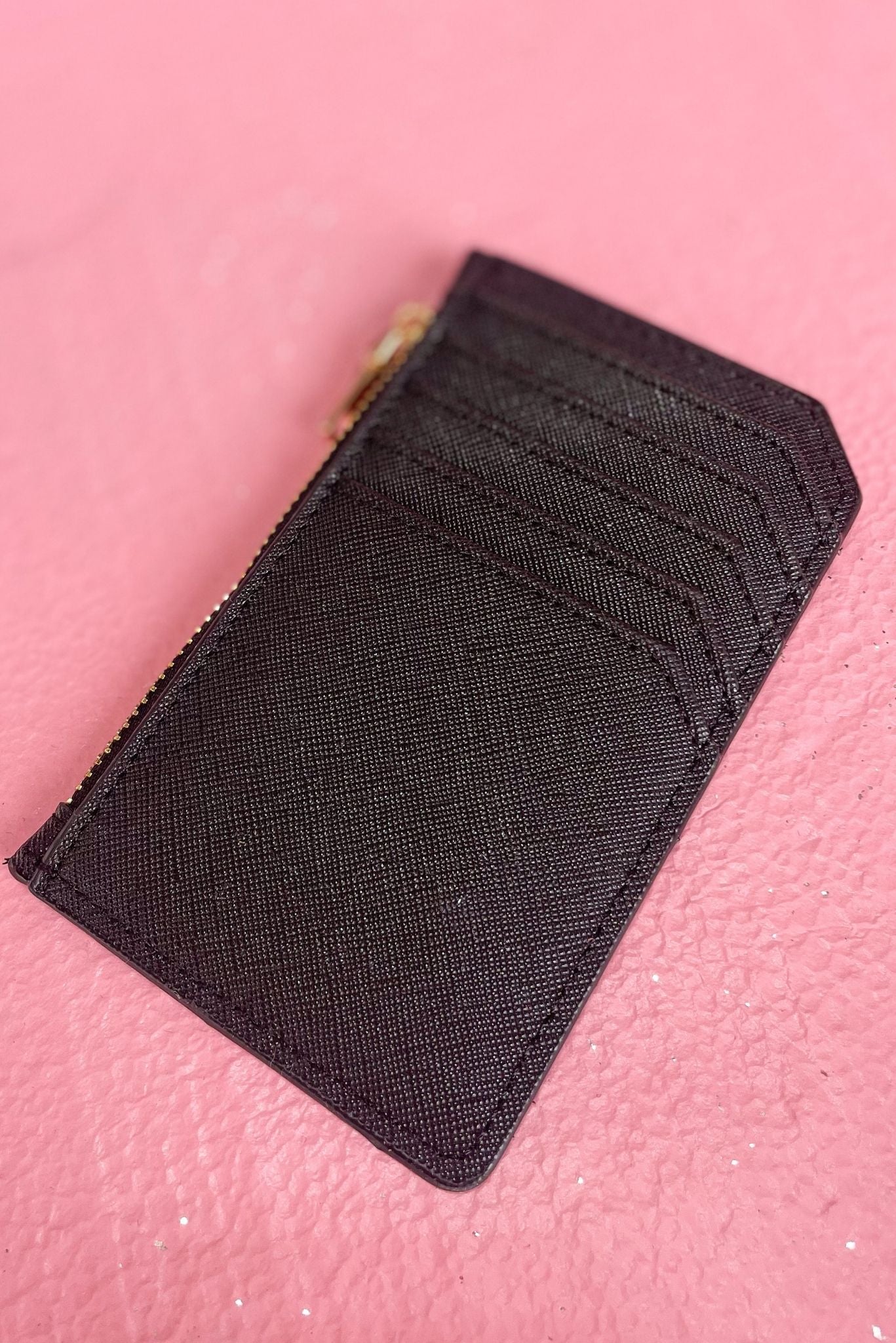Load image into Gallery viewer, black Card Holder With Zipper, must have, crossbody, everyday wear, mom style, shop style your senses by mallory fitzsimmons
