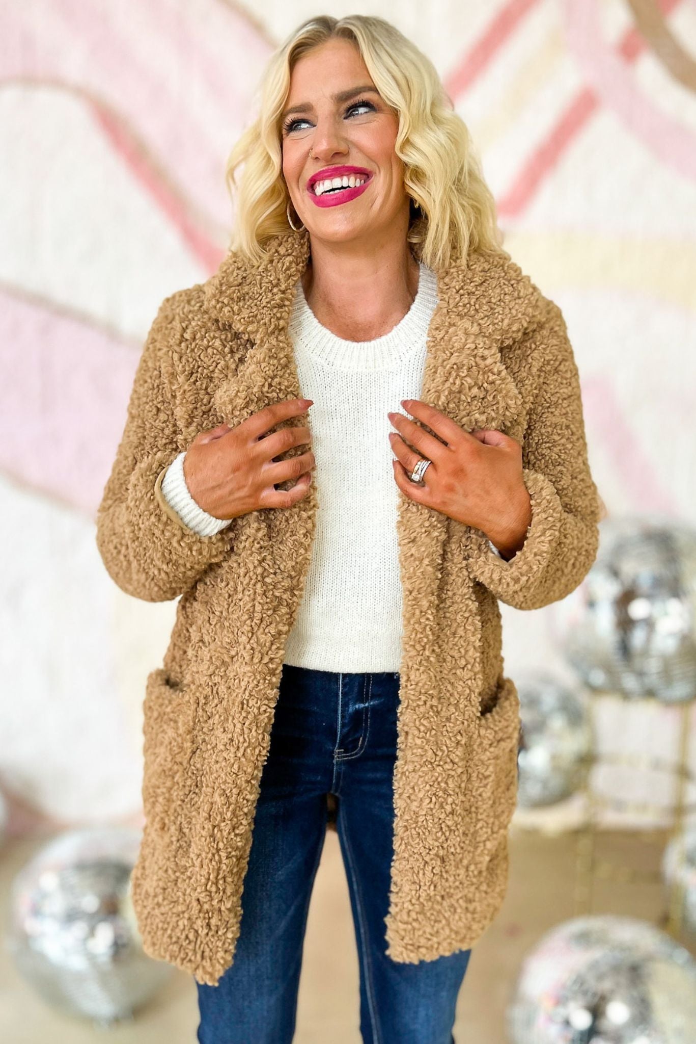 Taupe Teddy Fur Blazer Coat, fall fashion, door buster, must have, layered look, mom style, everyday wear, shop style your senses by mallory fitzsimmons