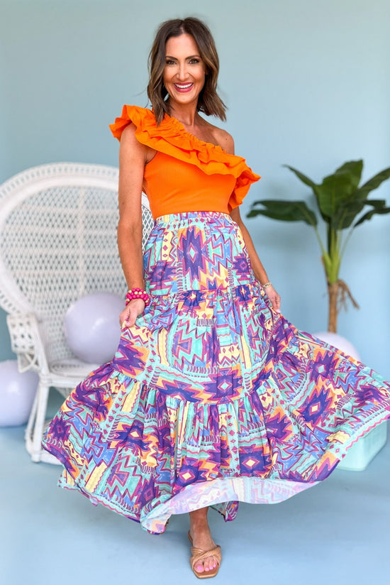 Turqoiuse Abstract Printed Maxi Skirt, spring fashion, spring look, pocket detail, must have, mom style, resort wear, shop style your senses by mallory fitzsimmons