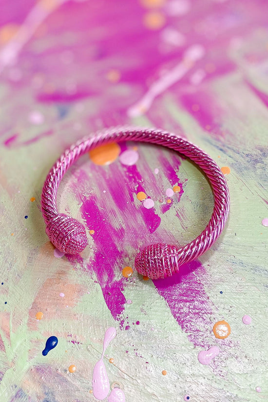Pink Detailed Textured Bangle Bracelet, Designer Inspired, Summer Vibes, Mom Style, Shop Style Your Senses by Mallory Fitzsimmons 