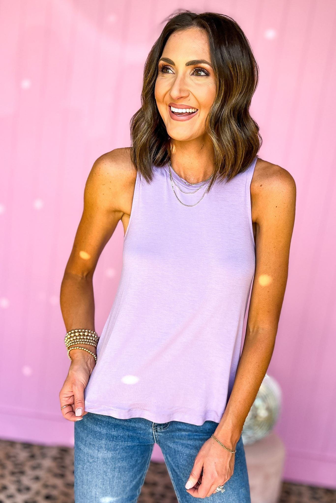 Lavender Sleeveless Tank Top, sleeveless, summer staple, easy fit, everyday wear, shop style your senses by mallory fitzsimmons