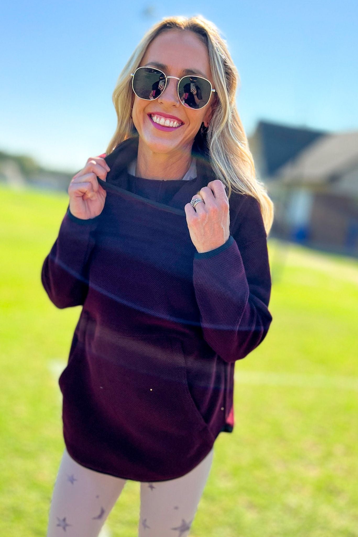 Load image into Gallery viewer, Burgundy High Neck Swoop Hem Hooded Pullover, must have, everyday wear, mom style, hoodie, fall basic, shop style your senses by mallory fitzsimmon
