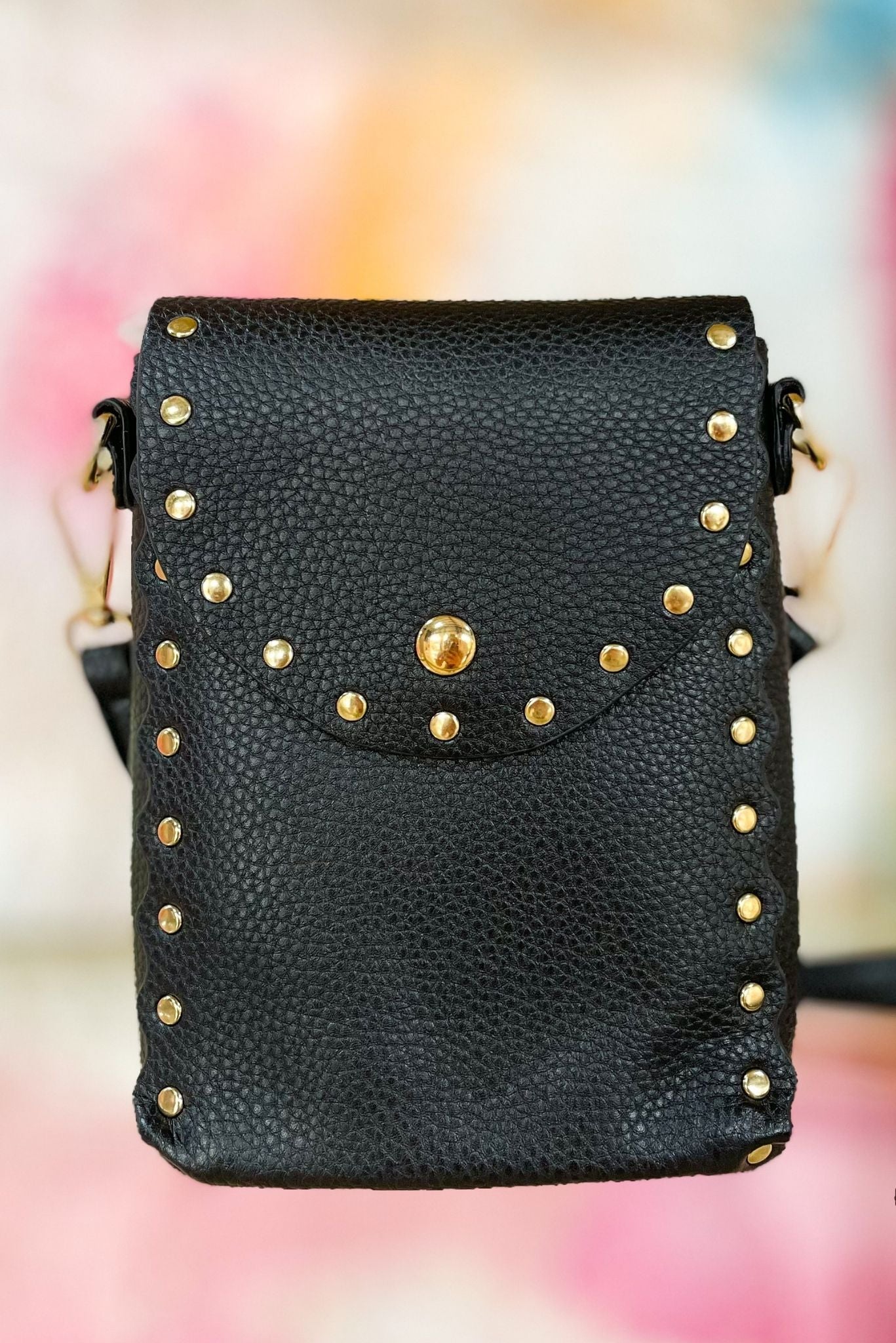 Load image into Gallery viewer, Black Studded Crossbody Bag *FINAL SALE*
