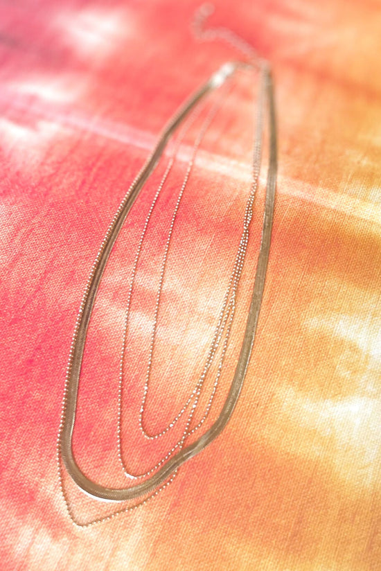 Load image into Gallery viewer, Gold Snake Chain Layered Necklace, gold chain, layered necklace, everyday wear, elevated everyday wear, mom style, style your senses by mallory fitzsimmons
